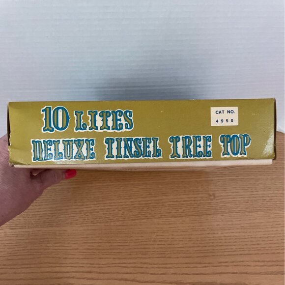Vtg Noma Deluxe Tinsel Tree Top 10 Lights Twinkling / Non Twinkling Original Box - Picture 5 of 6